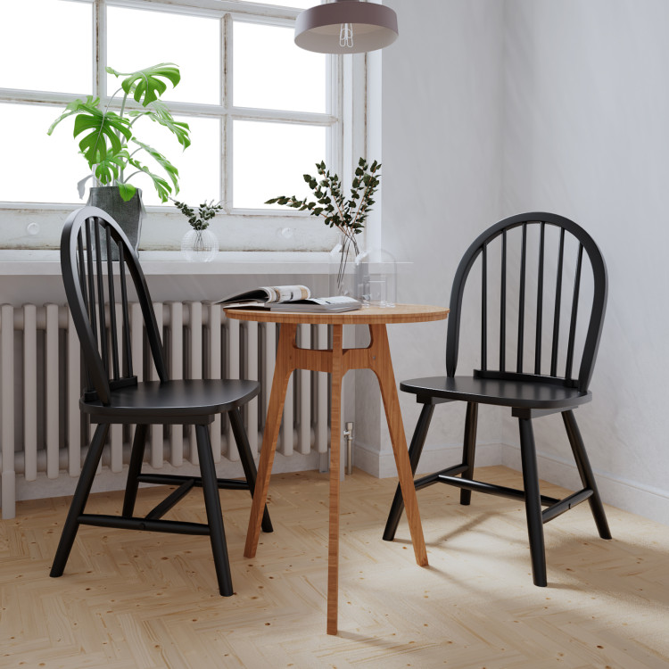 Set of 2 Vintage Wood Chair with Spindle Back for Dining Room - Gallery View 3 of 10